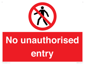 No unauthorised entry